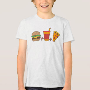Schnellimbiss-Trio: Burger, Soda, Pizzastück in Fe Tri-Blend Shirt