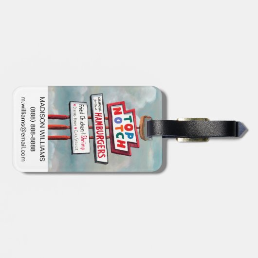 Schnellimbiss-Zeichen Gepäckanhänger (Rückseite horizontal)