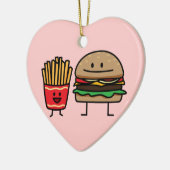 Schnellimbißbrötchenkram des Hamburgers und der Keramikornament (Links)