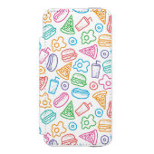 Schnellimbißmuster 2 incipio iPhone Geldbeutel-Hülle (Folio Vorderseite)