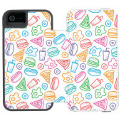 Schnellimbißmuster 2 incipio iPhone Geldbeutel-Hülle (Folio Geöffnet)