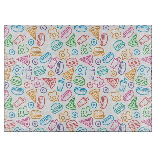 Schnellimbißmuster 2 schneidebrett (Vorderseite)