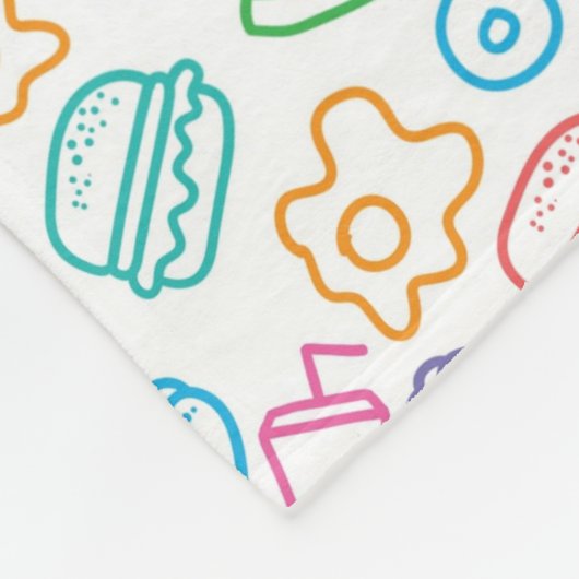 Schnellimbißmuster Fleecedecke (Ecke)