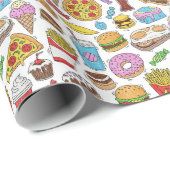 Schnellimbissmuster geschenkpapier (Rolleneckpunkt)