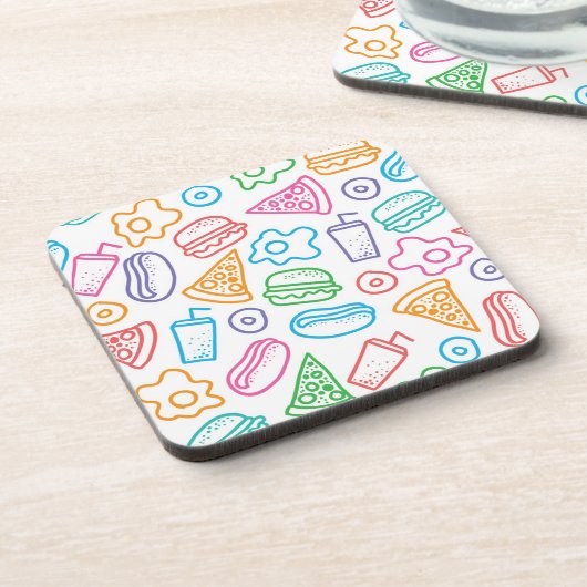 Schnellimbißmuster Getränkeuntersetzer (Linke Seite)