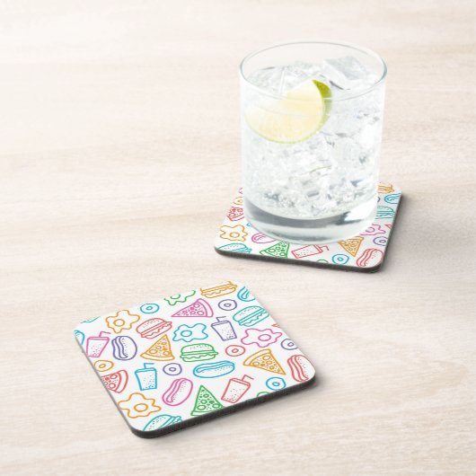 Schnellimbißmuster Getränkeuntersetzer (Rechte Seite)