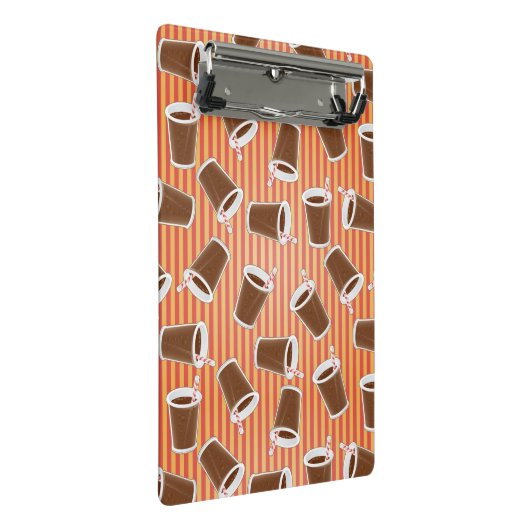 Schnellimbißmuster Mini Klemmbrett (Schrägansicht)