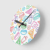 Schnellimbißmuster Runde Wanduhr (Winkel)