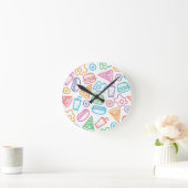 Schnellimbißmuster Runde Wanduhr (Zuhause)