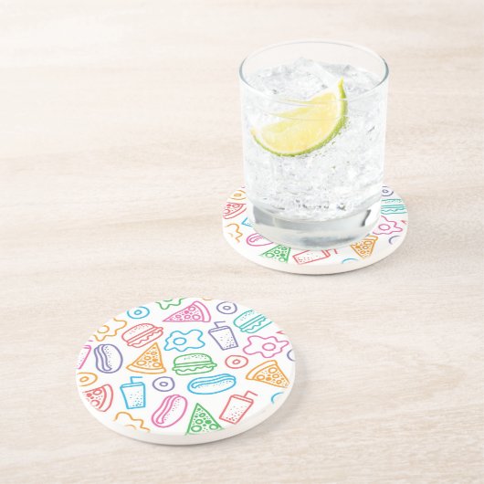 Schnellimbißmuster Sandstein Untersetzer (Seite)