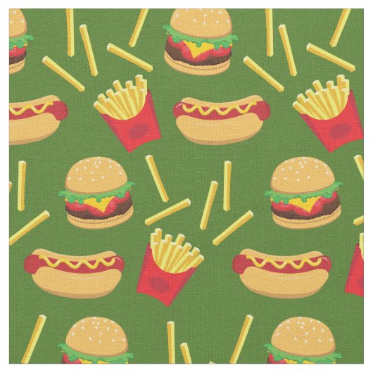Schnellkochtopf Burger Fries Hot Dog Stoff (Nahaufnahme)