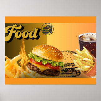 Schnellrestaurant-Burger-Plakat - Leckeres Essen Poster
