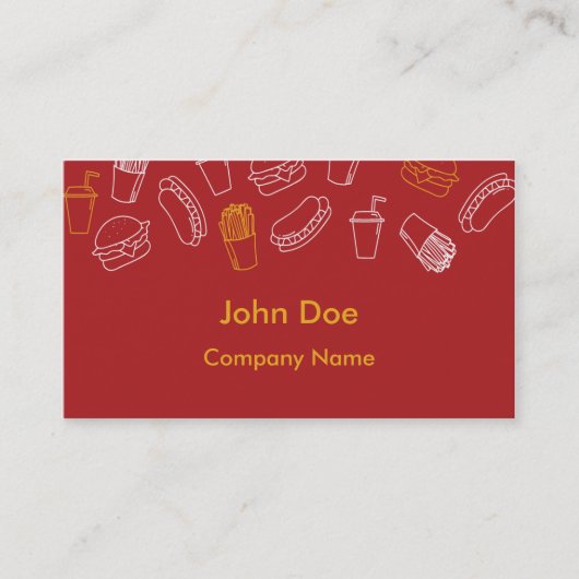 Schnellrestaurant-Visitenkarten Visitenkarte (Vorderseite)