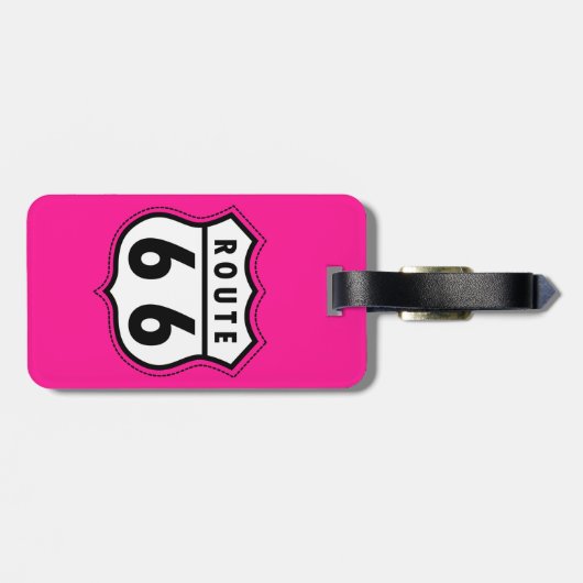 Schnellrosa Straße 66 Gepäckanhänger (Rückseite horizontal)