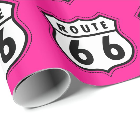 Schnellrosa Straße 66 Geschenkpapier (Rolleneckpunkt)