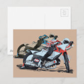 Schnellrotes Motorrad Postkarte (Vorne/Hinten)
