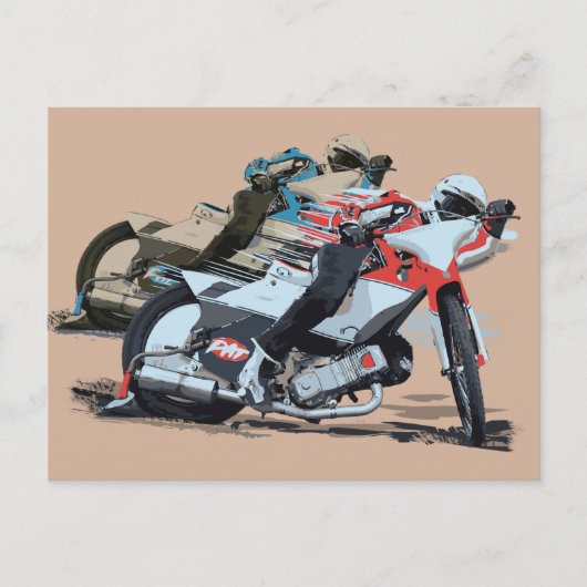 Schnellrotes Motorrad Postkarte (Vorderseite)