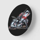 Schnellrotes Motorrad Runde Wanduhr (Winkel)