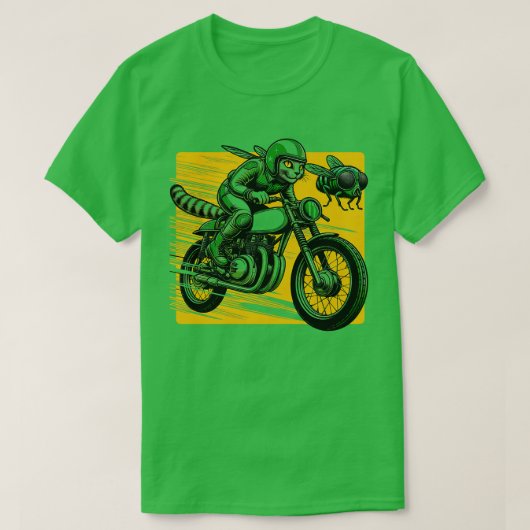 Schnellste Motorradkatze Cicadas Feline Biker T-Shirt (Design vorne)