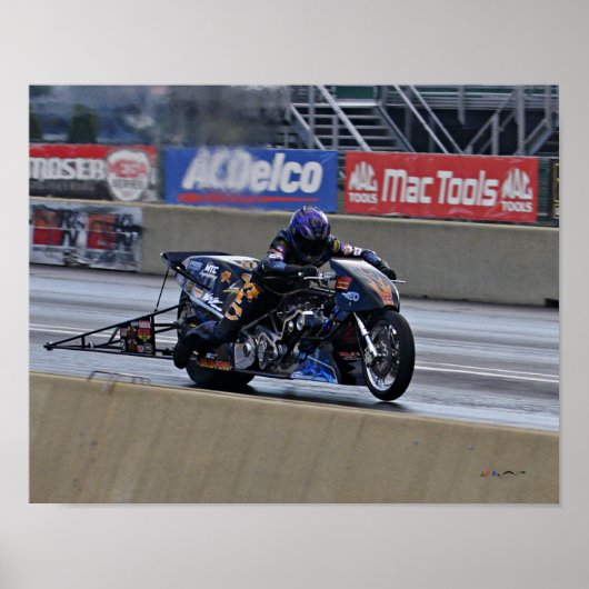"Schnellstes Top Fuel Drag Bike auf dem Planeten" Poster (Vorne)