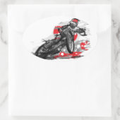 Schnellstraßenbahn-Rennrad Ovaler Aufkleber (Tasche)