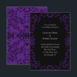 SCHNELLVORLAGE EINLADUNG<br><div class="desc">Unser schönes,  wirbelfarbenes Design verleiht dieser lila und schwarz-gotischen Hochzeitskollektion ein modernes Element.  Ideal für eine dunkle Hochzeit oder Halloween-Affäre.</div>