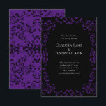 SCHNELLVORLAGE EINLADUNG<br><div class="desc">Unser schönes,  wirbelfarbenes Design verleiht dieser lila und schwarz-gotischen Hochzeitskollektion ein modernes Element.  Ideal für eine dunkle Hochzeit oder Halloween-Affäre.</div>