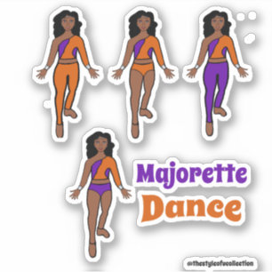 Schnellwechsel-Tänzer-Sticker Lila Orange Aufkleber