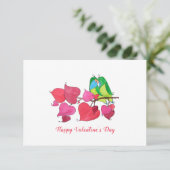 Schnickschnack Liebesvögel Valentinstag Karte (Stehend Vorderseite)