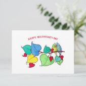 Schnickschnack Liebesvögel Valentinstag-Karte Karte (Stehend Vorderseite)
