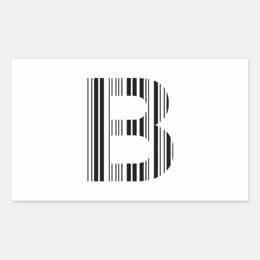 SCHNITT B BAR CODE Erste erste Barcode-Muster Rechteckiger Aufkleber (Vorderseite)