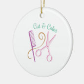 Schnitt u. Farbe Keramik Ornament (Links)