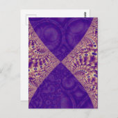 Schnittbild der Formulare für abstraktes lila Frak Postkarte (Vorne/Hinten)