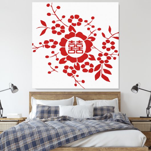 Schnitte aus Blumenpapier - weißes doppeltes Glück Leinwanddruck (Insitu (Schlafzimmer))