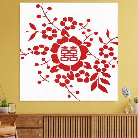 Schnitte aus Blumenpapier - weißes doppeltes Glück Leinwanddruck (Insitu (Wohnzimmer))