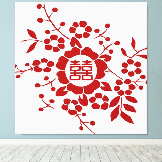 Schnitte aus Blumenpapier - weißes doppeltes Glück Leinwanddruck (Insitu (Holzboden))