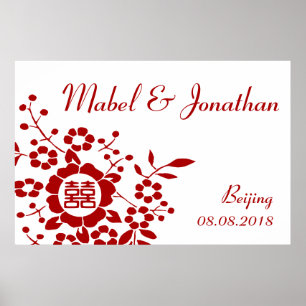 Schnitte aus Blumenpapier - weißes doppeltes Glück Poster