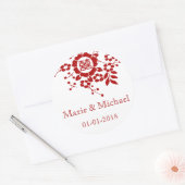 Schnitte aus Blumenpapier - weißes doppeltes Glück Runder Aufkleber (Umschlag)