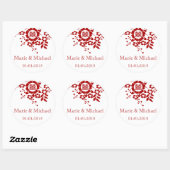 Schnitte aus Blumenpapier - weißes doppeltes Glück Runder Aufkleber (Blatt)