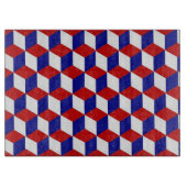 Schnittführung - Illusion in Rot, Weiß und Blau Schneidebrett (Vorderseite)