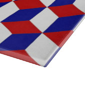 Schnittführung - Illusion in Rot, Weiß und Blau Schneidebrett (Ecke)