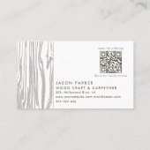 Schnittholz Moderner beruflicher Zimmermann Qr Cod Visitenkarte (Rückseite)