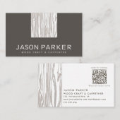 Schnittholz Moderner beruflicher Zimmermann Qr Cod Visitenkarte (Vorne/Hinten)