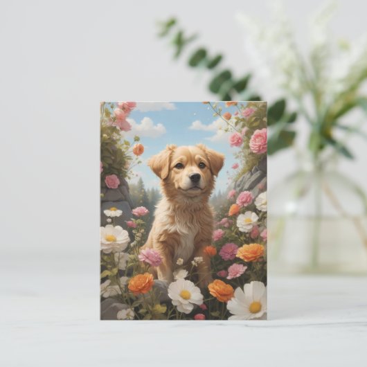 Schnitthund Postkarte (Stehend Vorderseite)