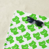 Schnittmuster von grünen und weißen Fröschen Strandtuch (Beispiel)