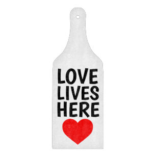 SCHNITTPADDLE WEDDING GIFT, LIEBE LEBT HIER SCHNEIDEBRETT