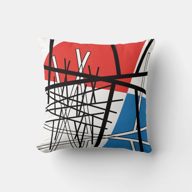 Schnittpunkt von Linien und Flugzeug - Abstrakte K Kissen (Vorderseite)