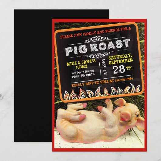 SCHNITTSCHERE ROAST-Party Einladung (Vorne/Hinten)