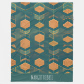 Schnittwürfel blaues monochromatisches Muster Fleecedecke (Vorderseite)