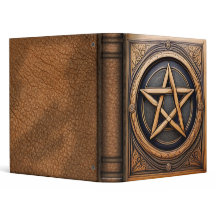 Schnitzel aus Holz und Leder Pentagramm Buch der S